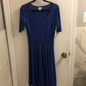 NWT Lularoe Nicole Ringer Roy’s Blue Dress